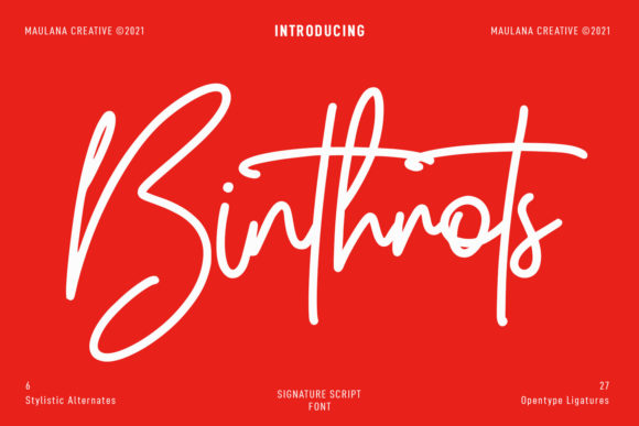 Binthrots Script: A Delicate Handwritten Font for Editorial Design